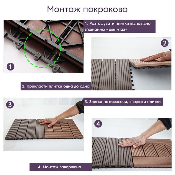 Композитная плитка WPC тик 30*30CM*2СM (D) SW-00001712 SW-00001712 фото