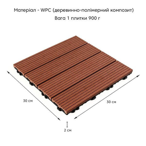 Композитна плитка WPC тик 30*30CM*2СM (D) SW-00001712 SW-00001712 фото