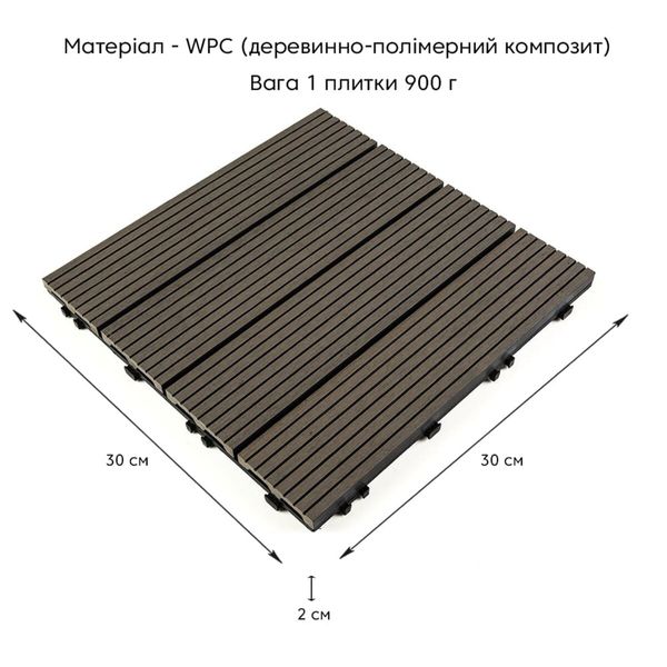 Композитна плитка WPC вугілля 30*30CM*2СM (D) SW-00001713 SW-00001713 фото