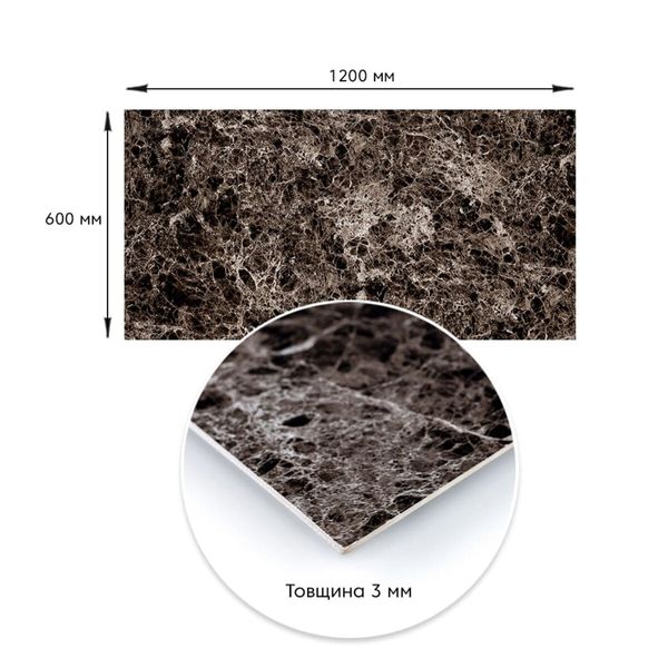 Декоративная ПВХ плита серый темно-серый мрамор 0,6*1,2мх3мм SW-00002271 SW-00002271 фото