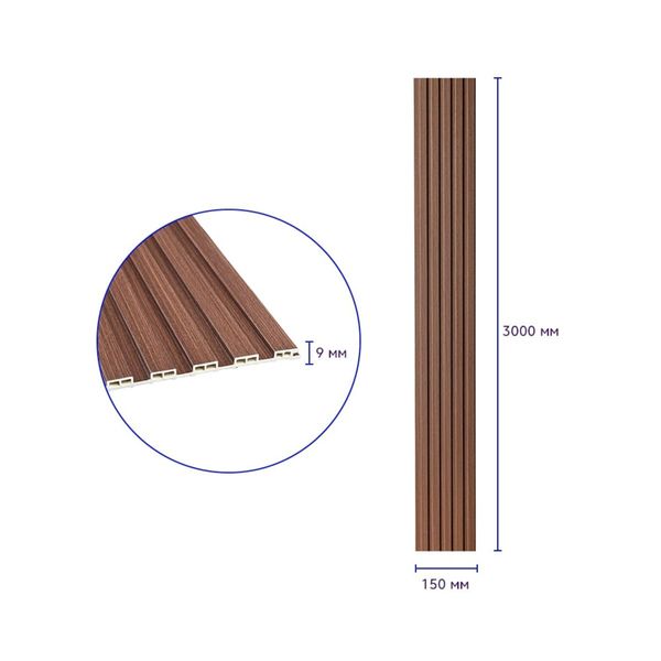 Декоративная рейка WPC стеновая капучино 3000*150*9мм (D) SW-00001868 SW-00001868 фото