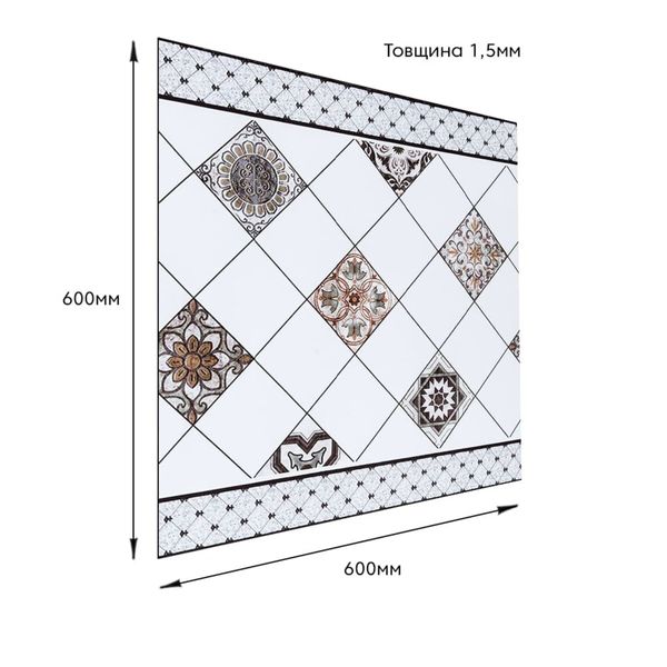 Самоклеюча вінілова плитка 600х600х1,5мм, ціна за 1 шт. (СВП-213) Глянець SW-00000519 SW-00000519 фото