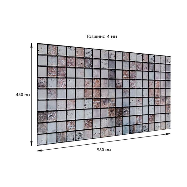 Декоративная ПВХ панель мозаика под бежевый мрамор 960х480х4мм SW-00001433 SW-00001433 фото