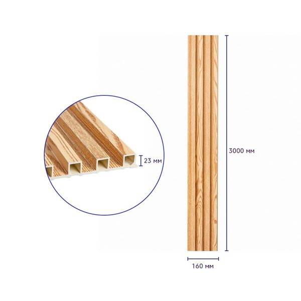 Декоративна стінова рейка сосна 3000*160*23мм (D) SW-00001526 SW-00001526 фото