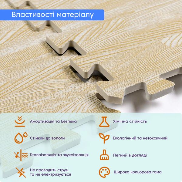 Пол пазл - модульное напольное покрытие 600x600x10мм песочное дерево (МР14) SW-00000648 SW-00000648 фото