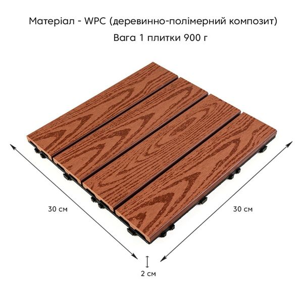 Композитная плитка WPC красное дерево 30*30CM*2СM (D) SW-00001707 SW-00001707 фото