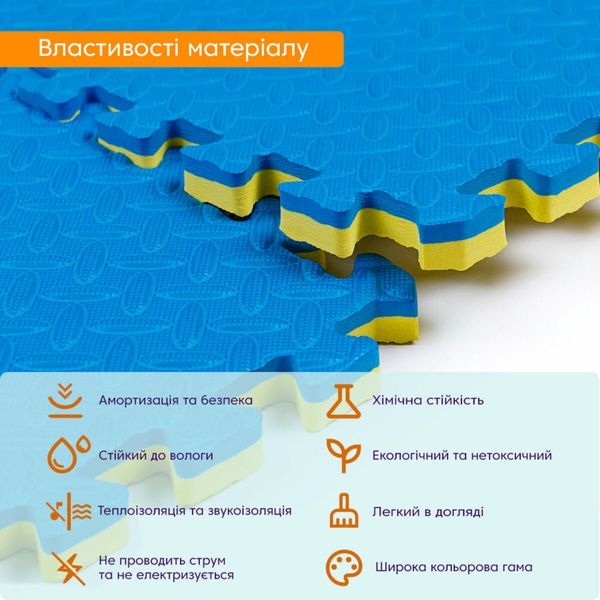 Підлогове двостороннє покриття YELLOW та BLUE 60*60cm*2cm (D) SW-00001845 SW-00001845 фото