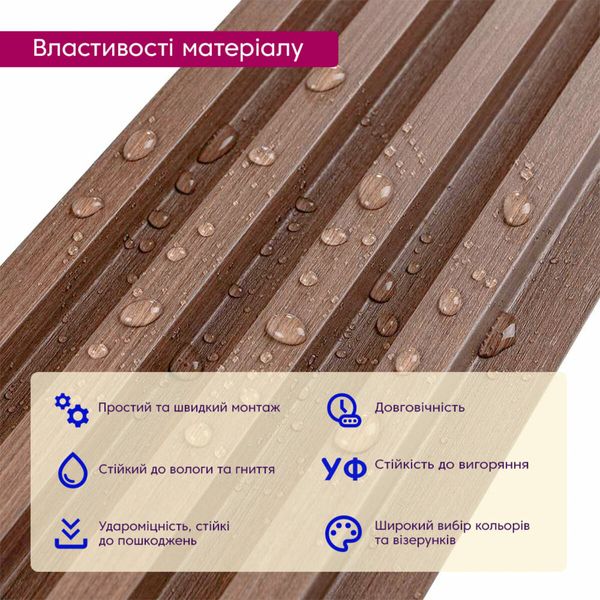 Декоративная стеновая рейка капучино 3000*160*23мм (D) SW-00001538 SW-00001538 фото